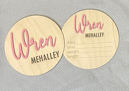 Newborn Announcement Disc Signs