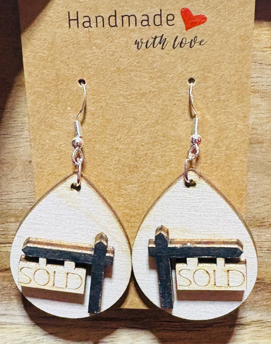 Sold Realtor Dangle Earrings