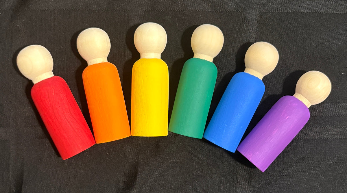 3.5” Rainbow Peg Doll Set