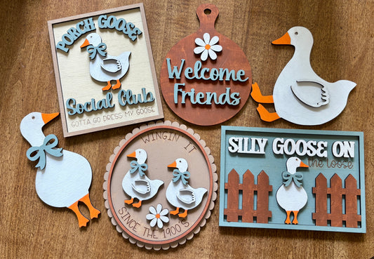 Porch Goose Tier Tray Set
