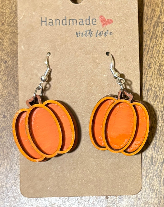 Layered Pumpkin Dangle Earrings