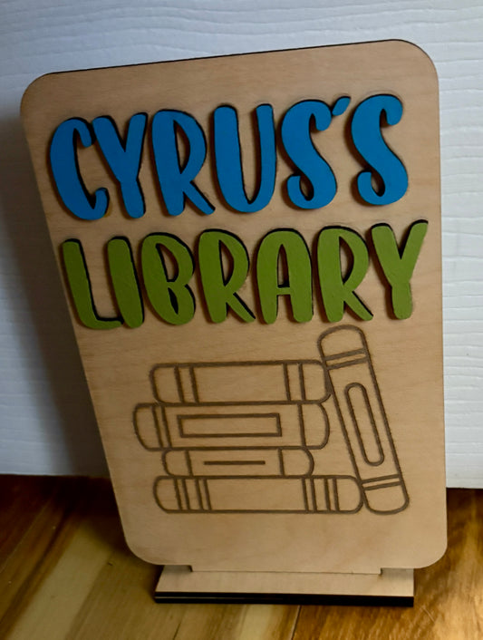 Personalized Library Sign