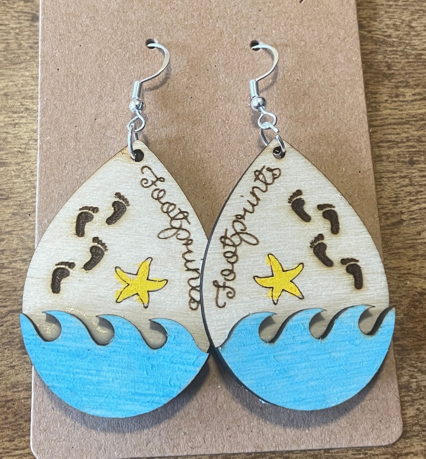 3D Footprints Dangle Earrings