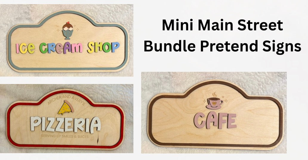 Mini Main Street Bundle Pretend Play Sign