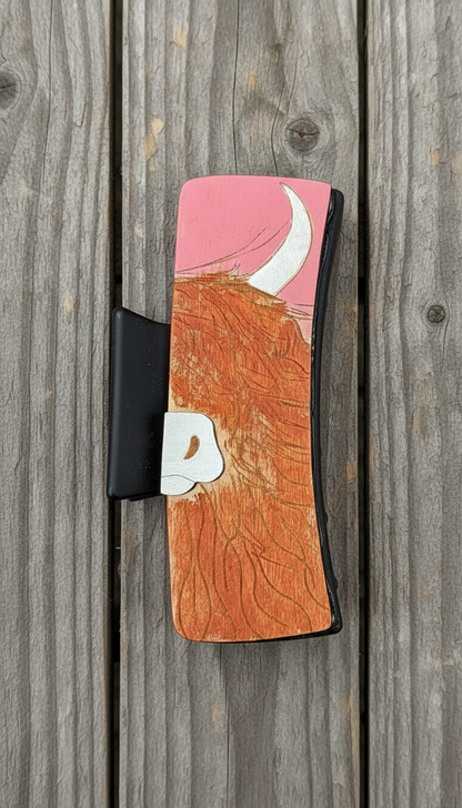 4” 3D Highland Cow Claw Clip