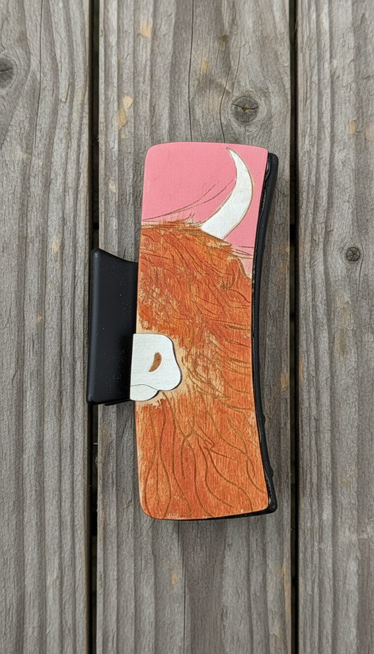 4” 3D Highland Cow Claw Clip