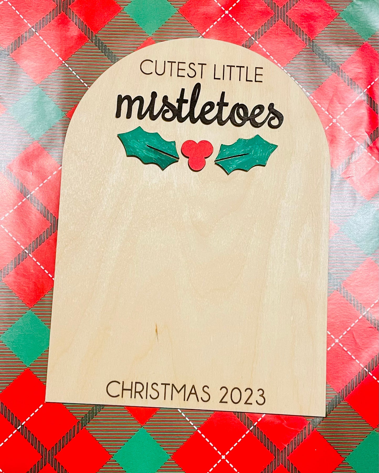 Mistletoe Footprint Christmas Sign