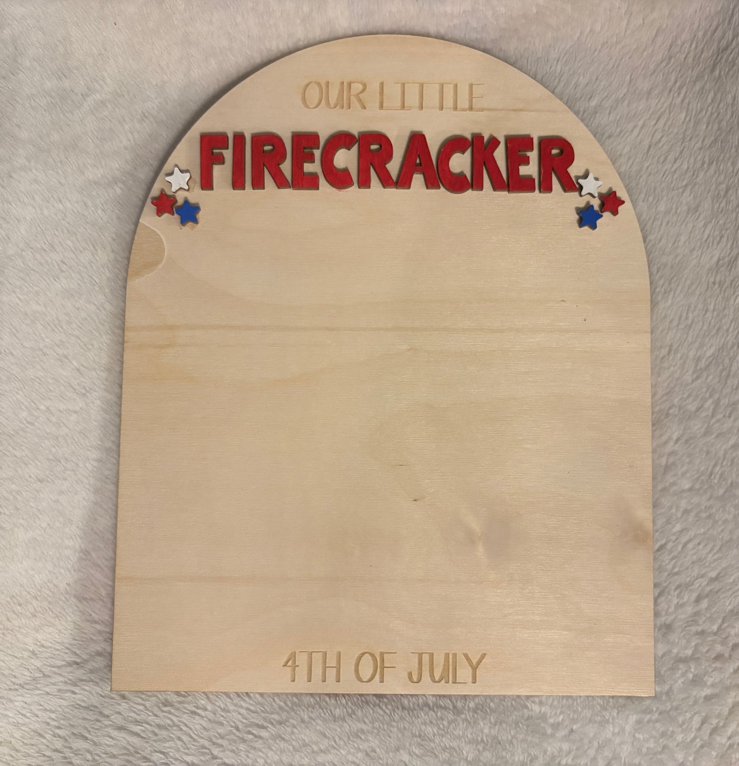 4th of July Our Little Firecracker Handprint Sign