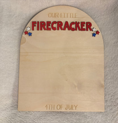 4th of July Our Little Firecracker Handprint Sign