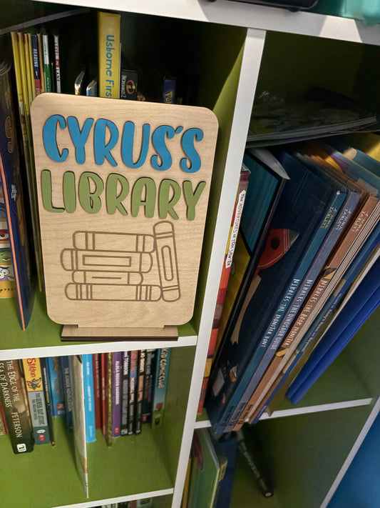 Personalized Library Sign