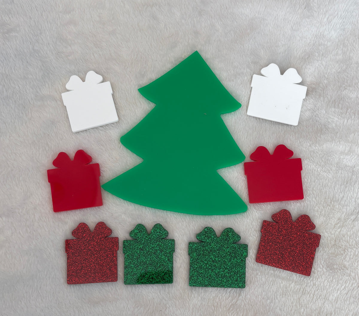 Dry Erasable Acrylic Christmas Tree and Present Set