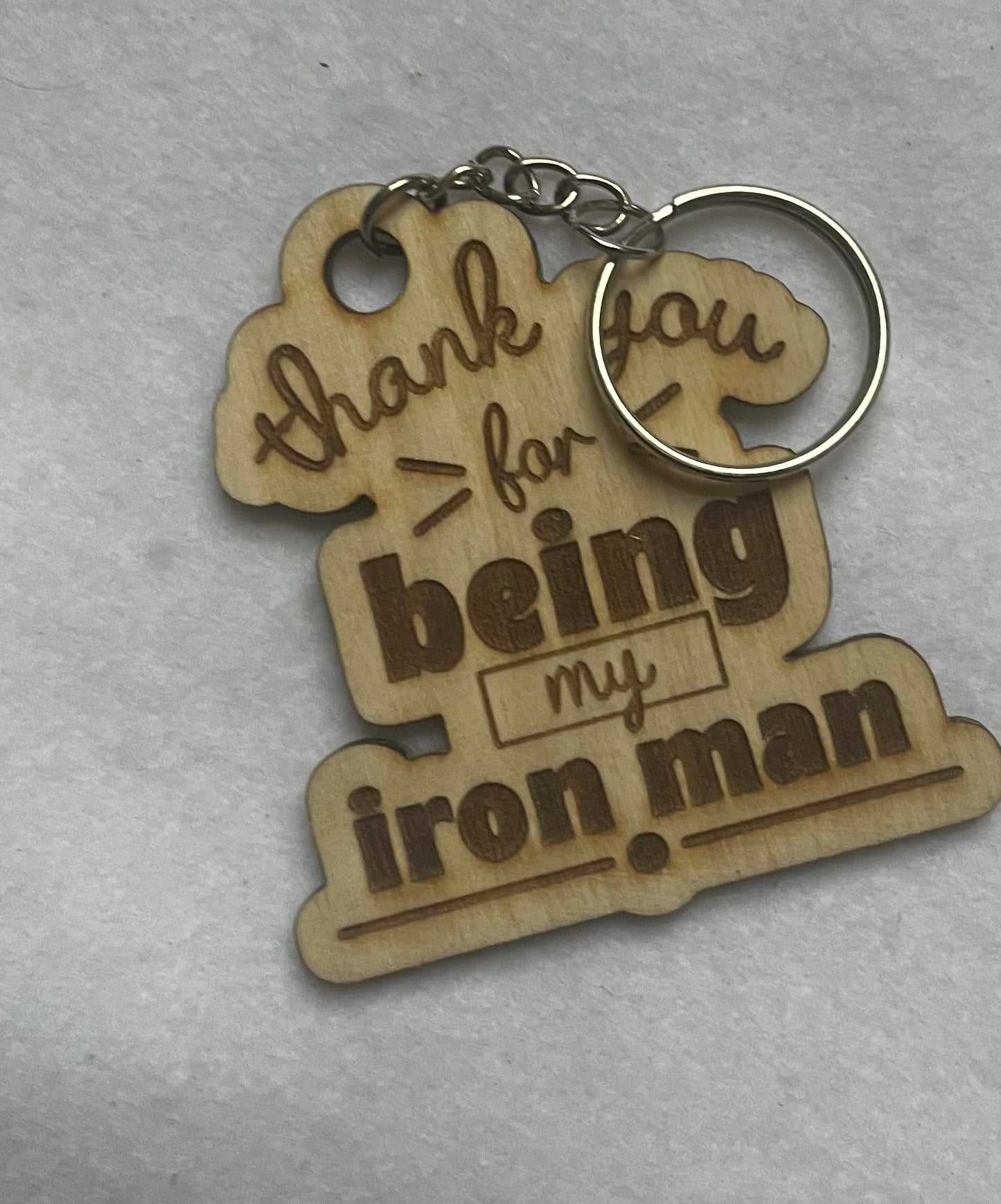 Dad iron man keychain