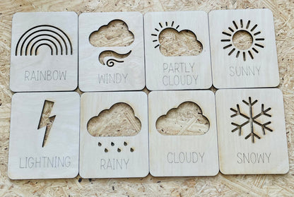 Weather Stencils Flash Cards