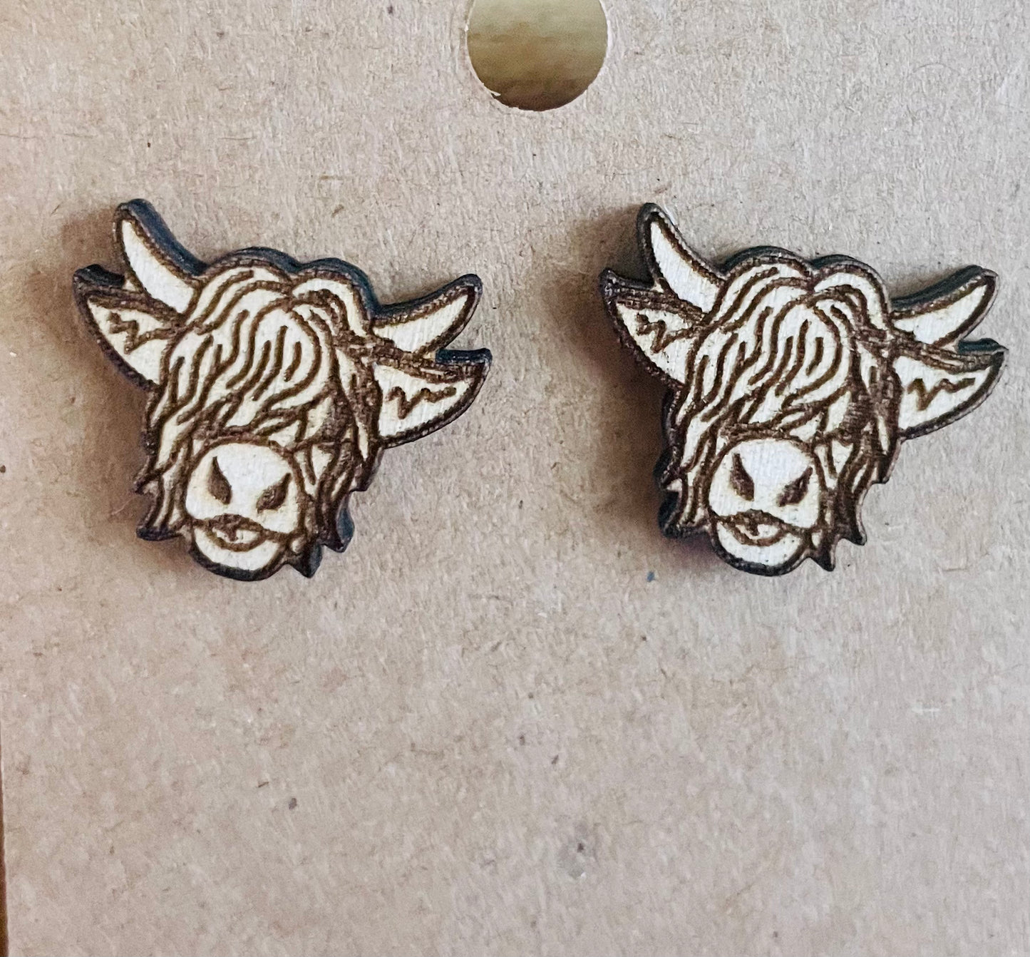 Highland Cow Stud Earrings