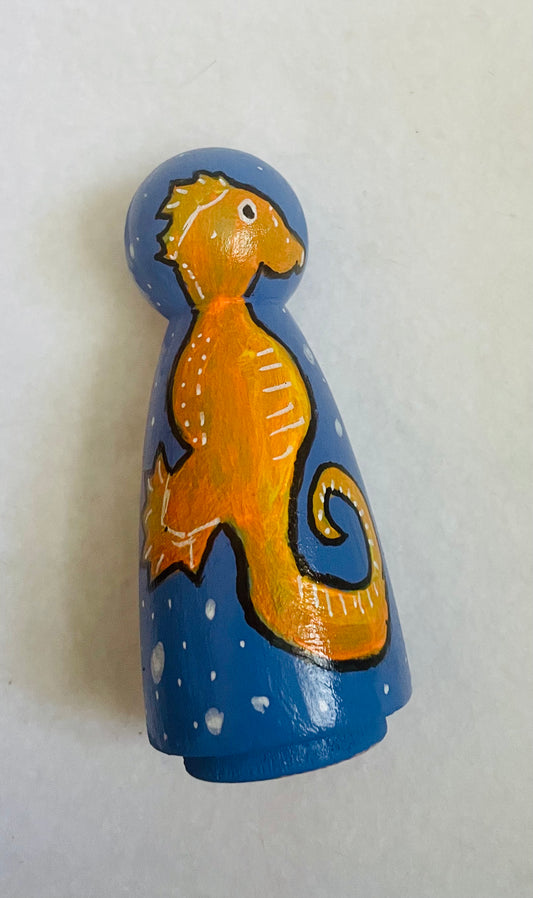 3.5” Seahorse Peg Doll