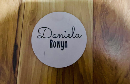 Engraved Baby Name Disc Sign