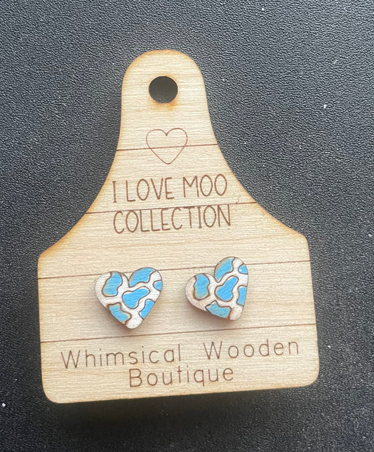 Moo Heart Stud Earrings