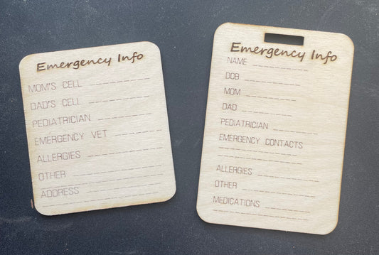 Emergency Info Cards