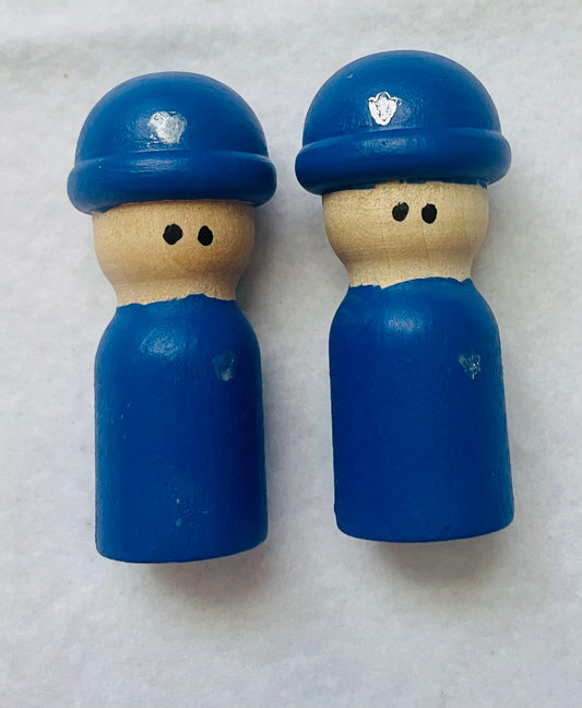 2 1/8” Police Officer Peg Doll Set