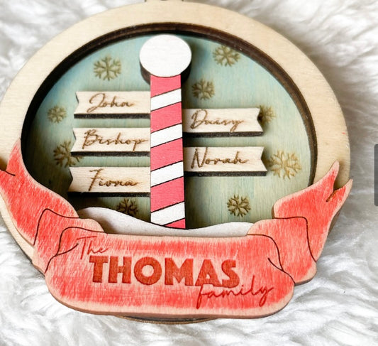 North Pole Family Ornament