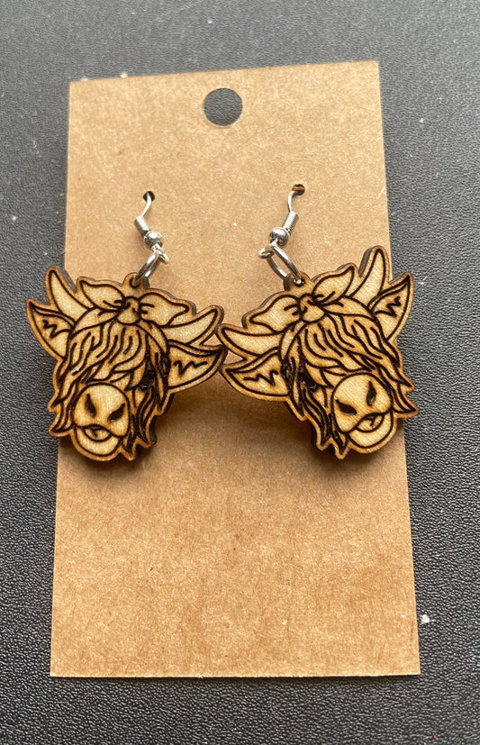 Highland Cow Dangle Earrings