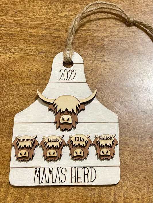 Highland Cow Family Ornament