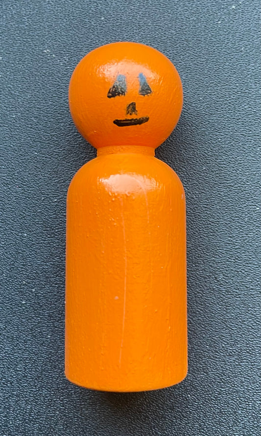 2.4” Jackolantern Peg Doll