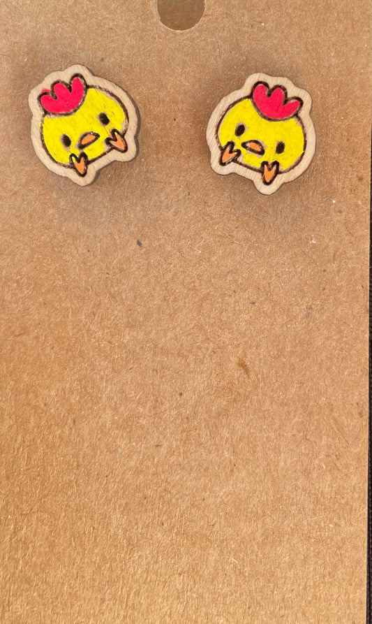 Chicken Stud Earrings