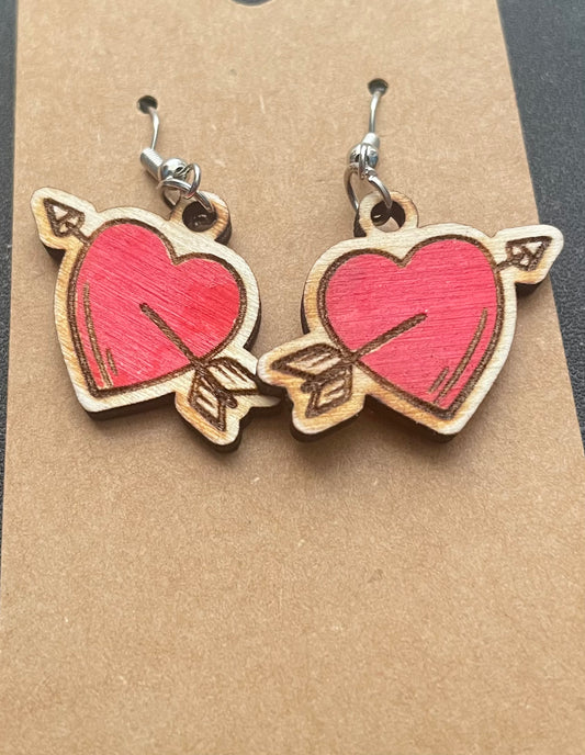 Heart Arrow Dangle Earrings