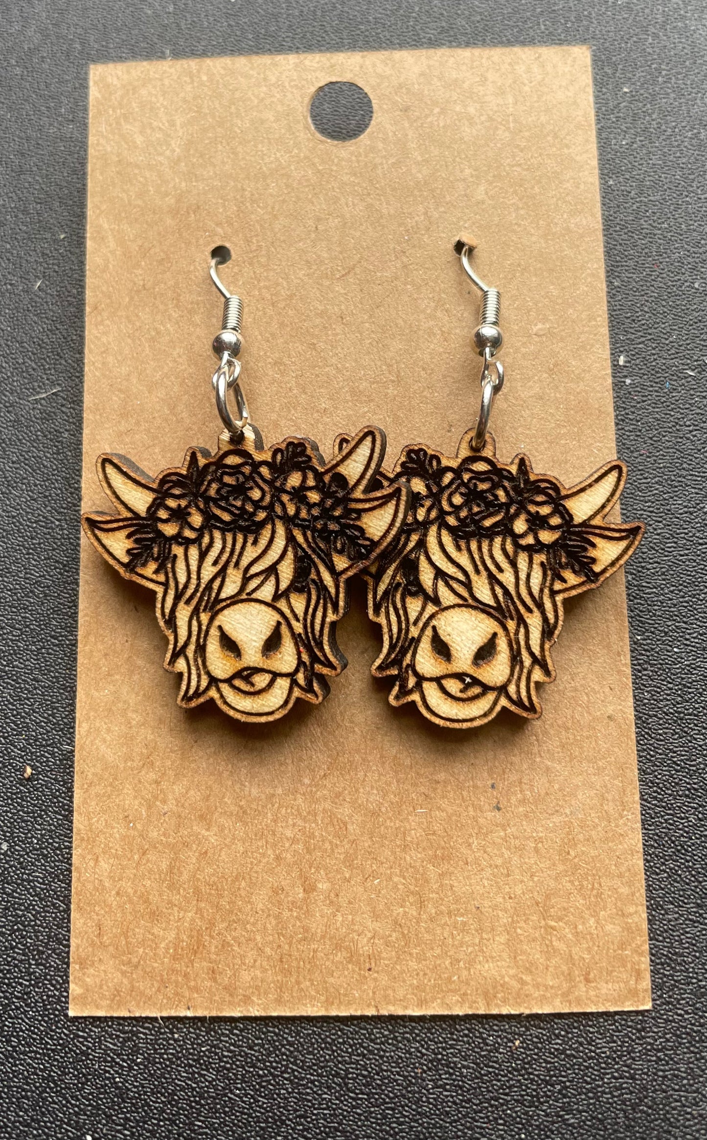 Highland Cow Dangle Earrings