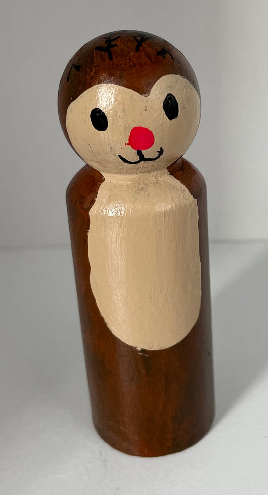 3.5” Reindeer Peg Doll