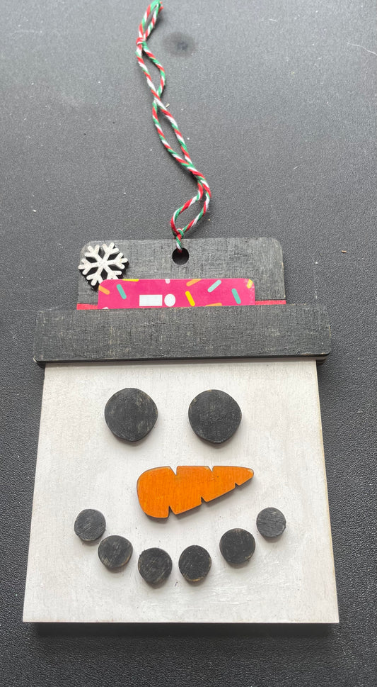 Snowman Gift Card Holder Ornament