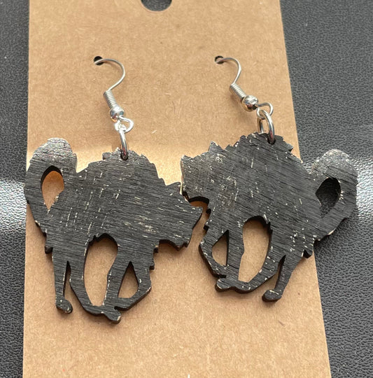 Black Cat Dangle Earrings