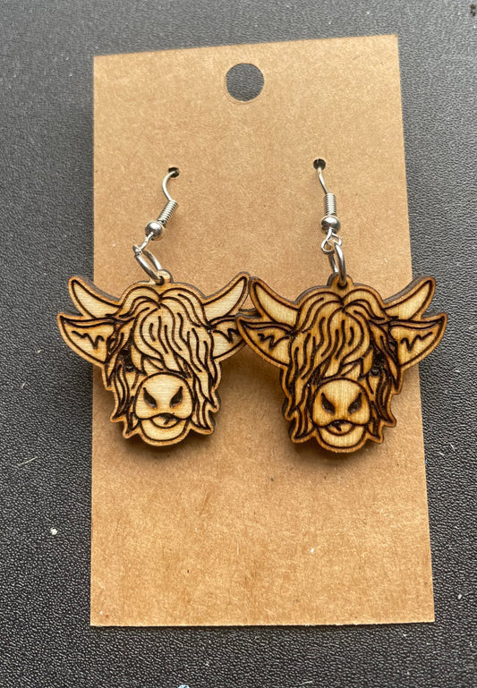 Highland Cow Dangle Earrings