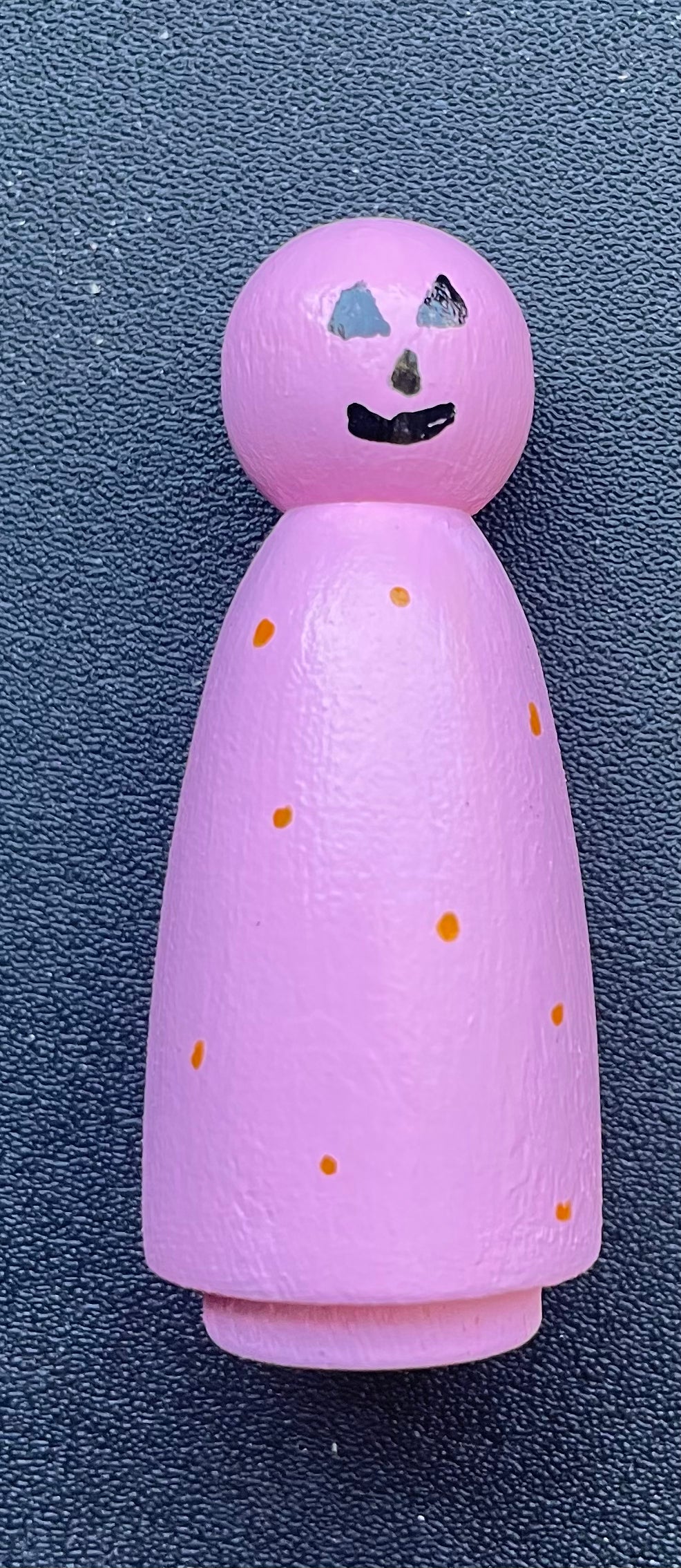 2” Pink Jackolantern Peg Doll