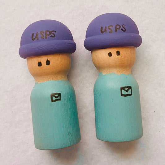 2 1/8” Mailman Peg Doll Set