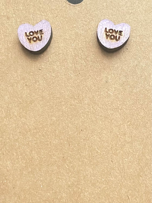 Conversation Heart Stud Earrings