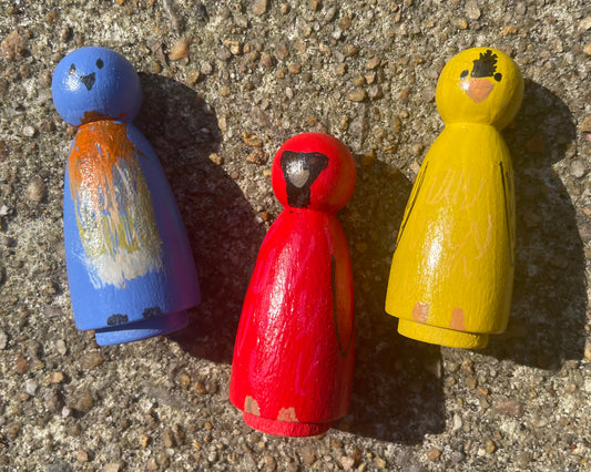 2” Bird Peg Doll Set