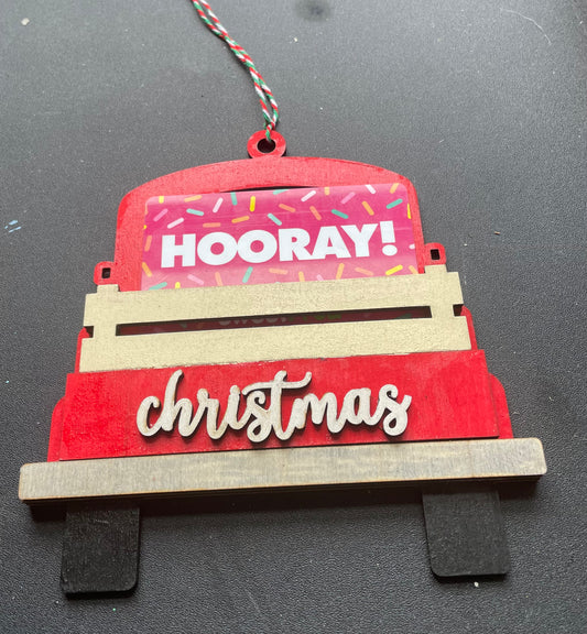 Christmas Truck Gift Card Holder Ornament