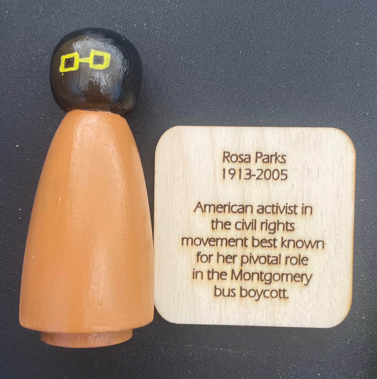 3.5” Rosa Parks Peg Doll