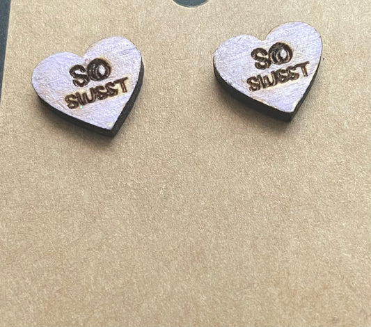 Conversation Heart Stud Earrings