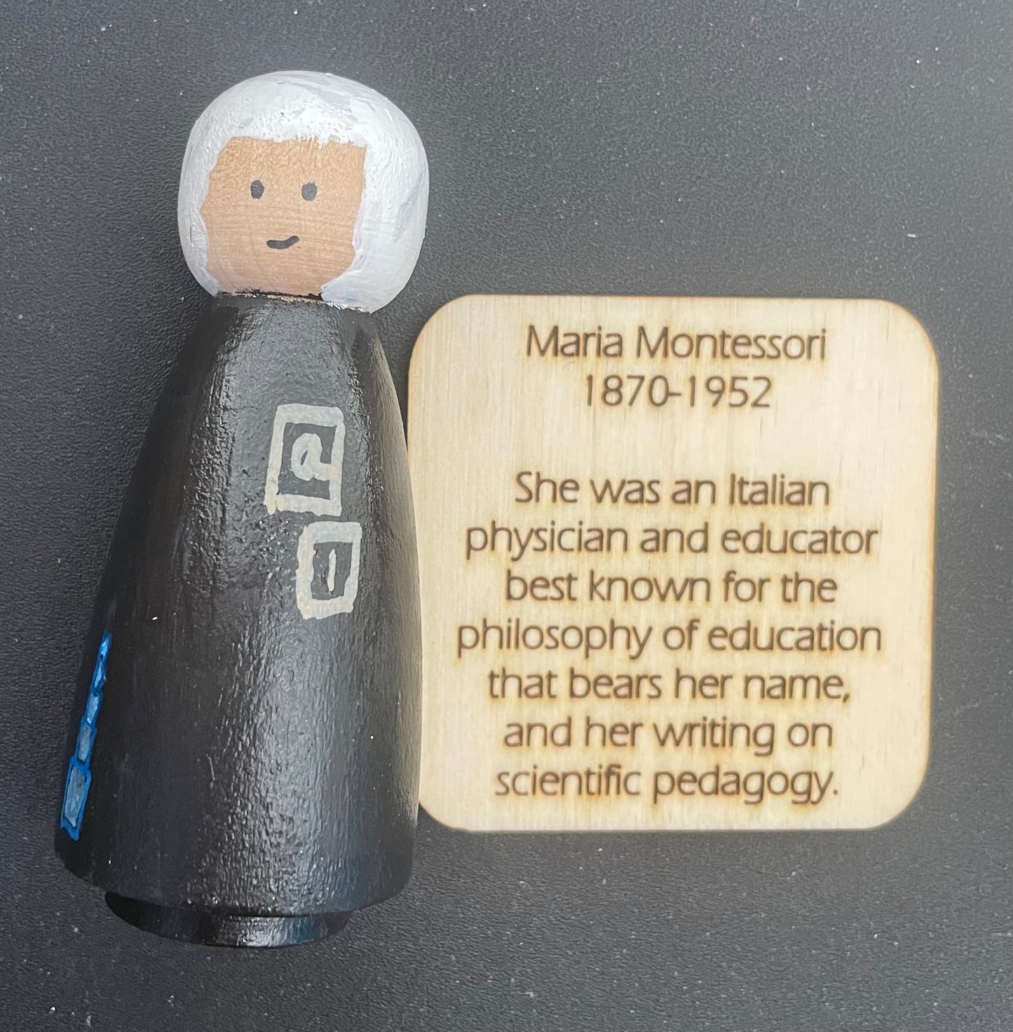 3.5” Maria Montessori Peg Doll