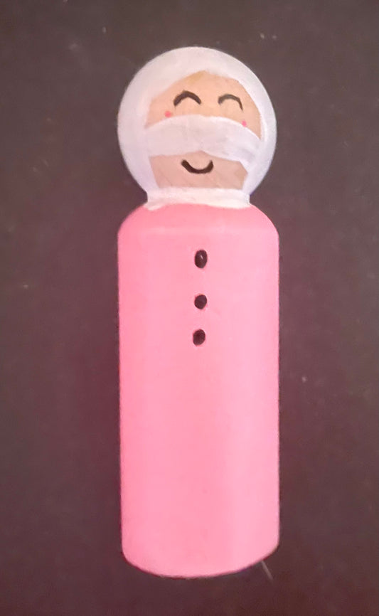 3.5” Pink Santa Peg Doll