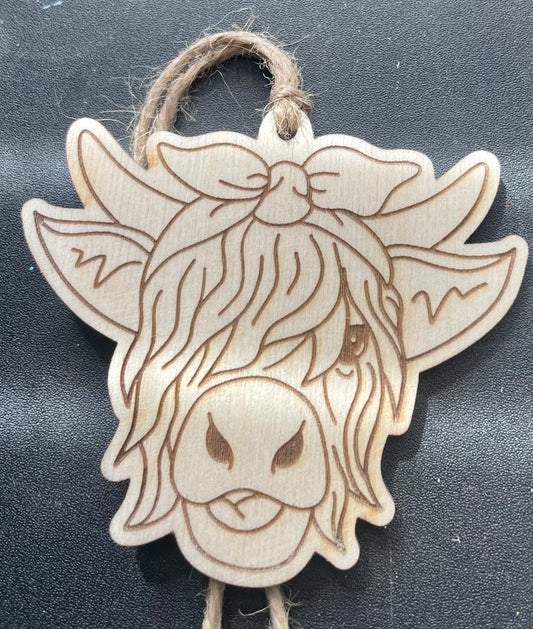 Highland Cow Car Charm