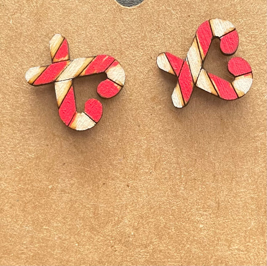 Candy Cane Stud Earrings