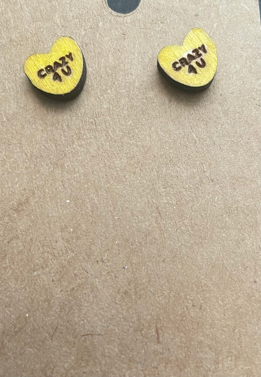 Conversation Heart Stud Earrings