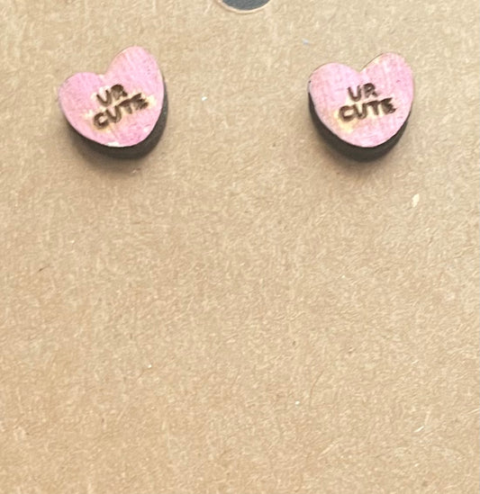 Conversation Heart Stud Earrings