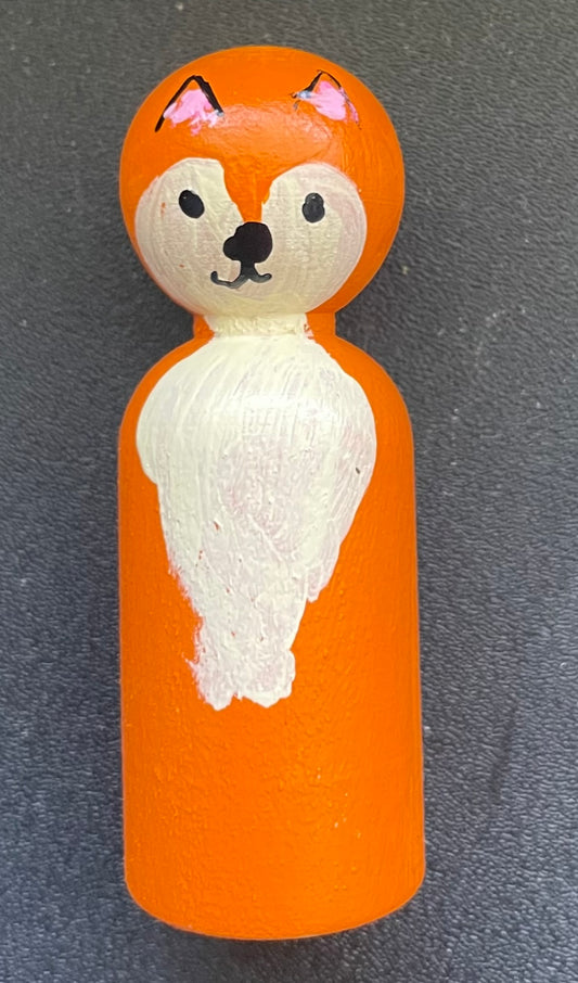 2.4” Fox Peg Doll