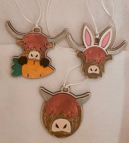 Highland Cow Basket Tag