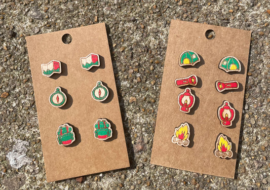 Camping Stud Earring Set